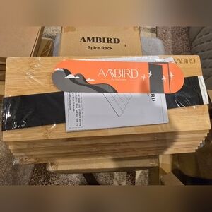 Ambird 8 pc Bamboo Spice Rack For Drawer